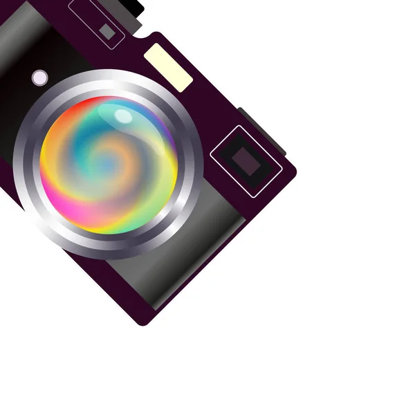 Retro Camera Met Een Geweldige Lens Kleur Lange Liefde Illustratie — Stockfoto