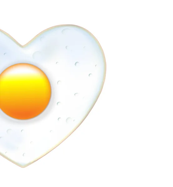 Huevos Fritos Corazón Día San Valentín Lindo Revuelto Icono Aislado — Foto de Stock