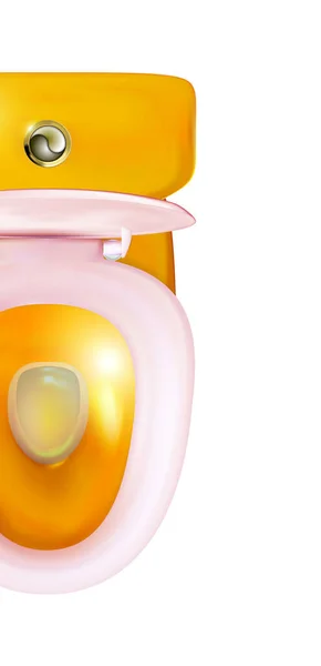 Realistische Offene Goldene Toilettenschüssel Mit Modernem Rosa Sitz Haushalt Isolierte — Stockfoto