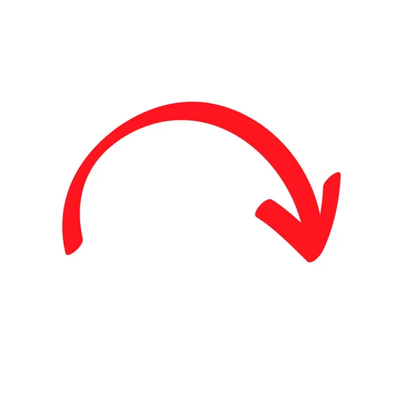 Flèche Courbe Rouge Signe Symbole Icône Pour Entreprise Site Web — Image vectorielle