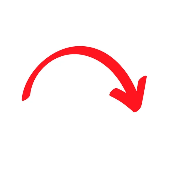 Flèche Courbe Rouge Signe Symbole Icône Pour Entreprise Site Web — Image vectorielle