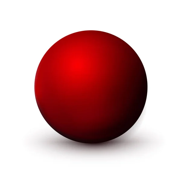 Kırmızı küre, top. Gerçekçi nesnenin etrafını temizle, küre simgesi. Tasarım tasarımı yuvarlak şekil, geometrik basit, figür çember formu. Beyaz arka planda izole edilmiş, vektör illüstrasyonu. Bölüm 10.