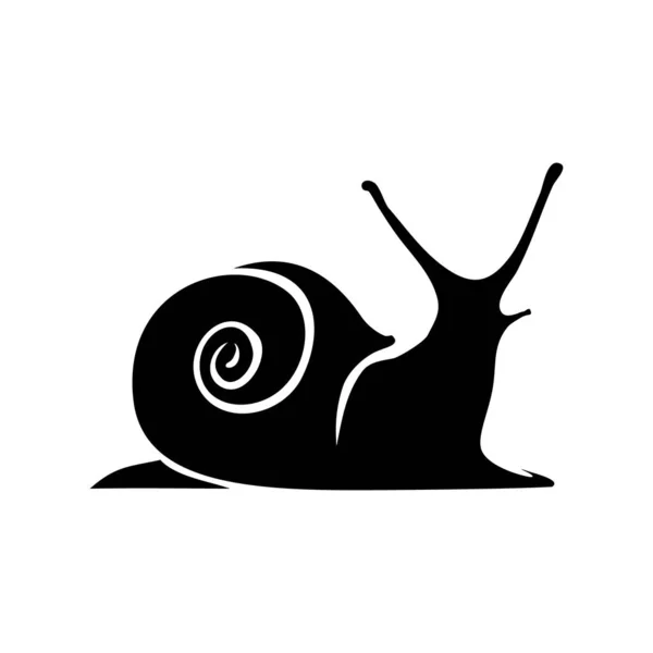 Icon Snail Escargot Symbol Isolated Black Silhouette Snail Light Background — Stock Vector