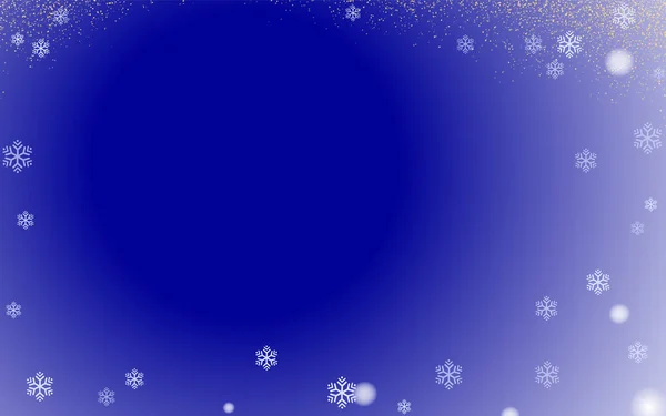 Año Nuevo Fondo Azul Navideño Con Copos Nieve Caóticos Luz — Vector de stock