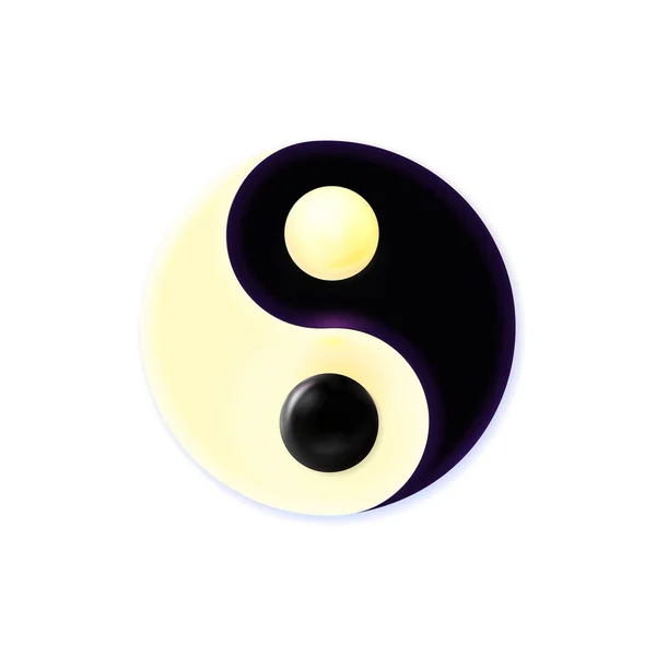 Modern Contrast Cosmic Concept Yin Yang Mandala Colorful Art Isolated — Stock Vector