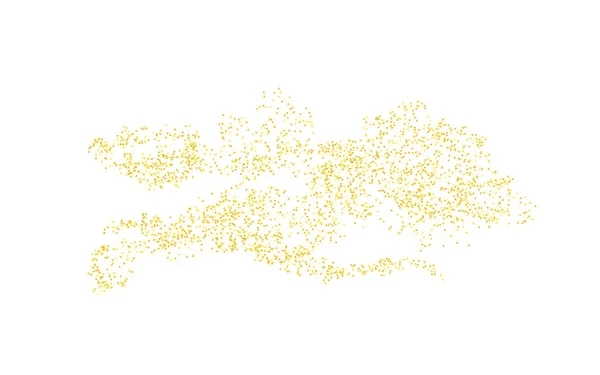Pozadí Chochol Zlatá Textura Drobečky Zlatý Prach Rozptýlený Bílém Pozadí — Stockový vektor