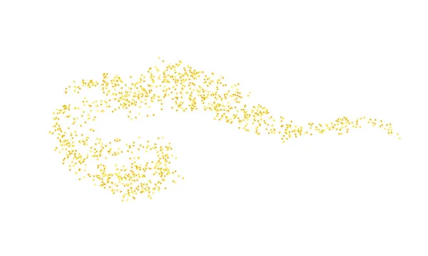Vodorovné Kadeře Posypané Drobky Zlaté Textury Pozadí Zlatý Prach Bílém — Stockový vektor