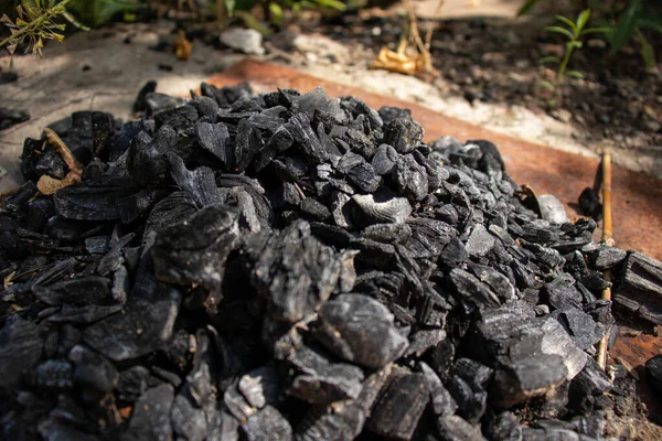 Естественный Пепел Огня Темно Серые Черные Угли Текстуры Выжженный Костер — стоковое фото