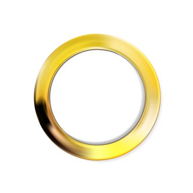 Yuvarlak altın çerçeve, daire şeklinde altın sınır, beyaz arka planda izole. Fotoğraf için, tasarımın için doğru şey. Vektör illüstrasyonu Eps 10.