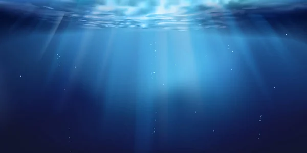 Podvodní Pozadí Oceán Nebo Mořský Povrch Vidět Zpod Vody Paprsky — Stockový vektor