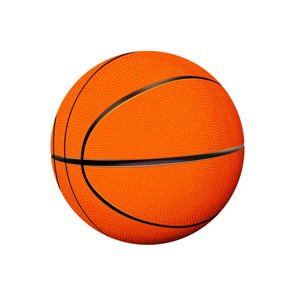 白い背景に隔離された現実的な3Dバスケットボールボール ベクターイラスト Eps — ストックベクタ
