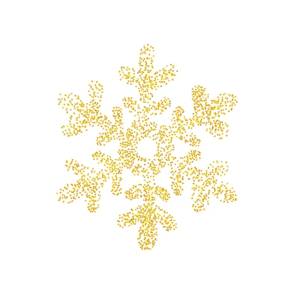 Розбризковані Крихти Золота Текстура Піктограма Сніжинки Ізольовані Білому Тлі Золота — стоковий вектор