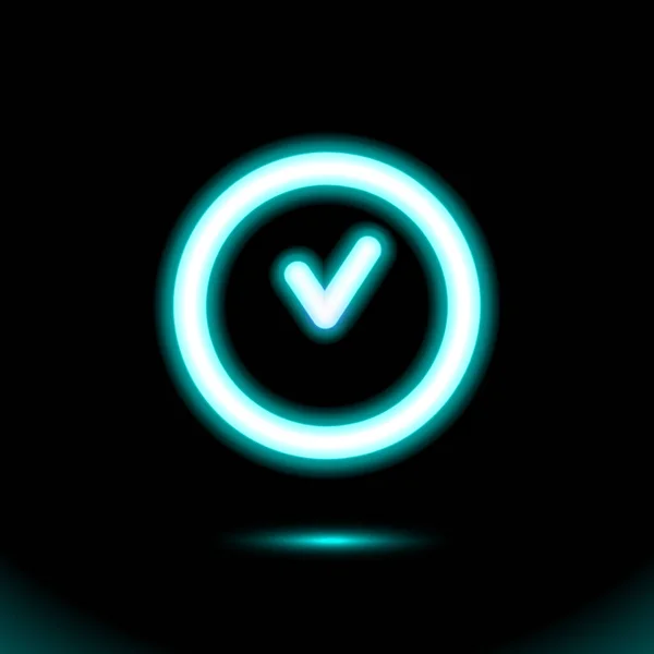 Blauw Neon Lampje Klok Gloeiend Pictogram Knop Licht Symbool Voor — Stockvector