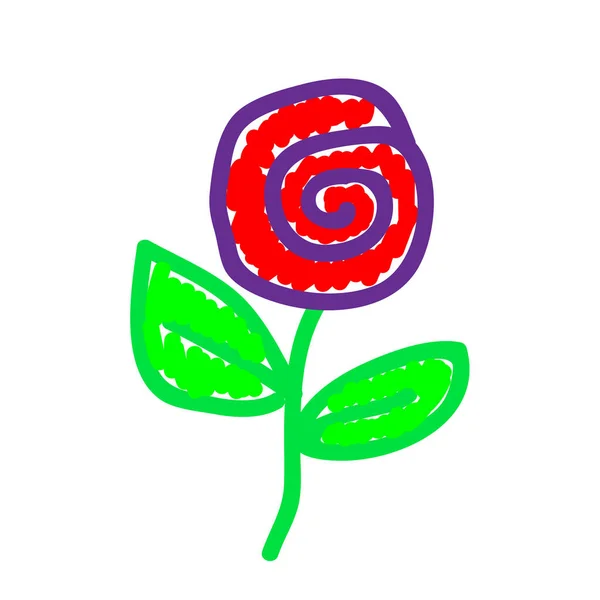 Květiny Záměrně Dětinském Stylu Imitace Dětské Kresby Dětská Kresba Malování — Stockový vektor
