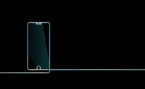Achtergrond Mobiele Telefoon Neon Gadget Pictogram Smartphone Teken Helder Gloeiend — Stockvector