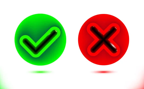 Marca Verificación Negra Icono Punto Mira Círculos Verdes Rojos Marca — Vector de stock