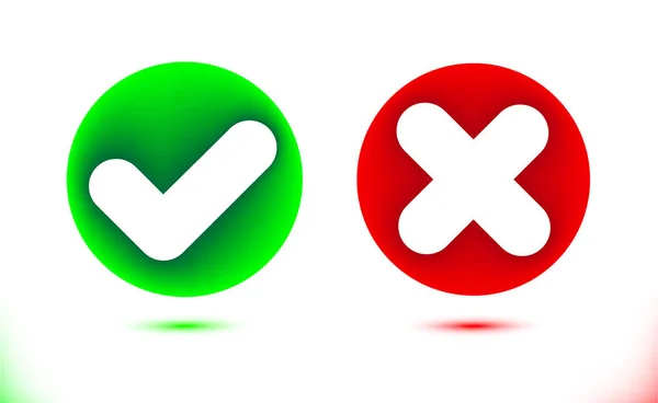 Marca Verificación Blanca Icono Punto Mira Círculos Verdes Rojos Marca — Vector de stock