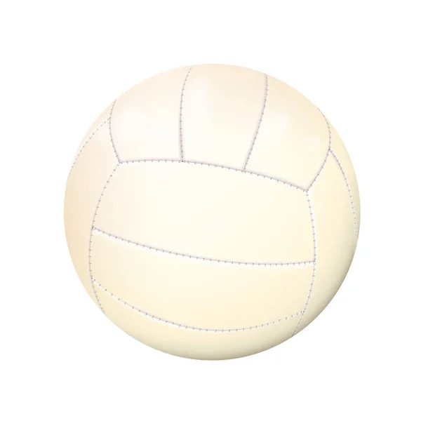 Realistische Witte Volleybal Geïsoleerd Witte Achtergrond Sportuitrusting Teamspel Lederen Object — Stockvector