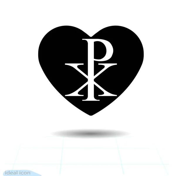 Иконное Сердце Счастливой Любви День Святого Валентина Плоский Стиль Графического — стоковый вектор