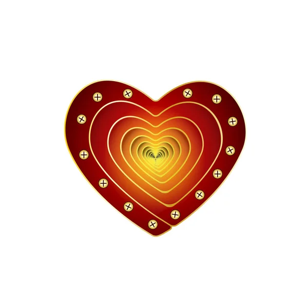 Ein Herz Aus Rot Designelemente Für Den Valentinstag Vektor Symbolbild — Stockvektor
