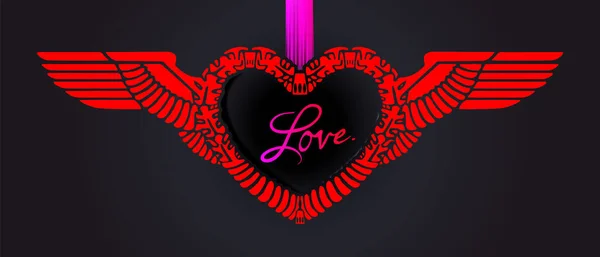 Herz Zum Valentinstag Basiert Auf Dem Arischen Romanischen Wappenmuster Roter — Stockvektor