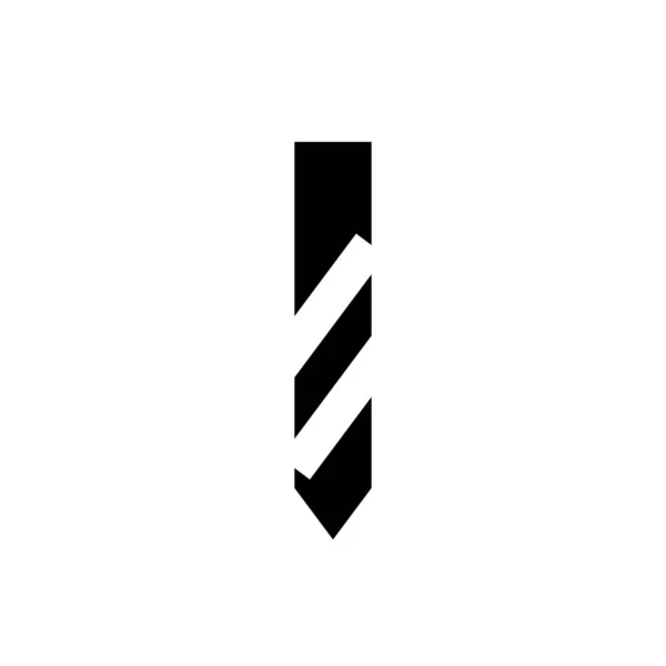 Bohrersymbol Einfach Schwarz Isoliert Schematisches Zeichen Für Anweisungen Oder Handbuch — Stockvektor