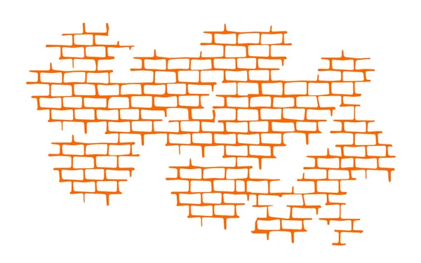 Naht Ziegelmauer Vektor Texturmuster Orange Flache Attrappe Sauber Für Designdekoration — Stockvektor