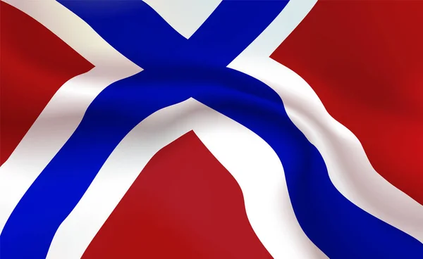 Предпосылки Контекст Norwegian Flag Folds Триколорское Королевство Норвегии Pennant Концепцией — стоковый вектор