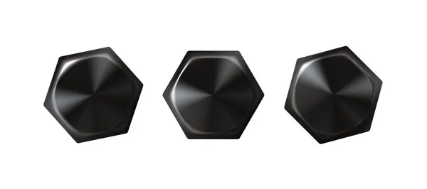 Bluing metal gerçekçi cıvata başlıklı, siyah vida kapaklı. Beyaz arkaplanda izole edilmiş yüzey nesnesine dönüştür. Metal eşyaları maviye boyamak için geniş bir şapka. Vektör illüstrasyonu Eps 10.