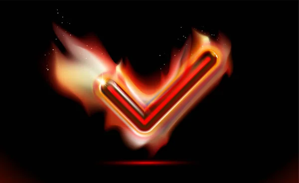 Şaretli Yanan Ateş Simgesi Kene Alevleri Kıvılcım Efektli Sembol Modern — Stok Vektör