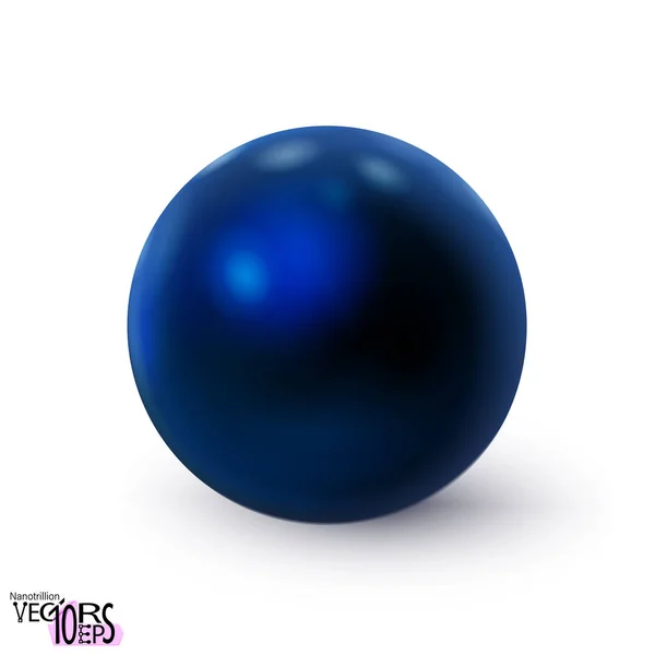Esfera Azul Brilhante Realista Isolado Fundo Branco Deliciosa Bola Polida —  Vetores de Stock