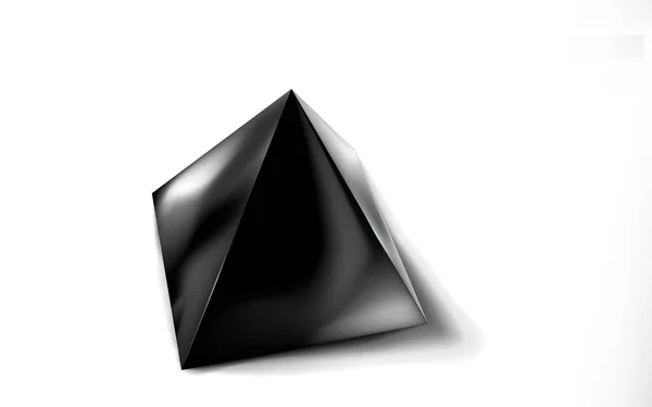Attrappe Einer Blank Glänzenden Schwarzen Pyramide Oder Eines Polyeders Abstraktes — Stockvektor