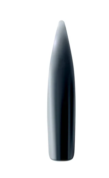 Изолированная Пуля Калашникова Винтовка Трехмерный Реалистичный Металл Серебро Светлом Фоне — стоковый вектор