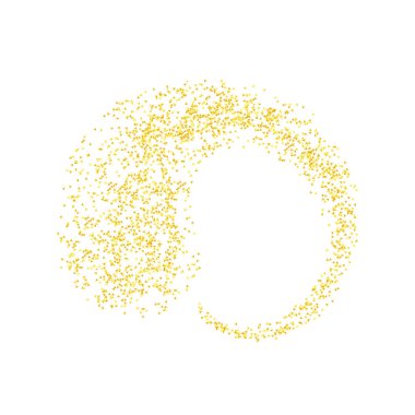 Yatay kıvrımlara altın kırıntılar serpiştirilmiş. Beyaz arka planda altın tozu. Kum tanecikleri ya da kum. Vektör arkaplan altın yol parçaları grunge tasarım illüstrasyonu. Eps 10