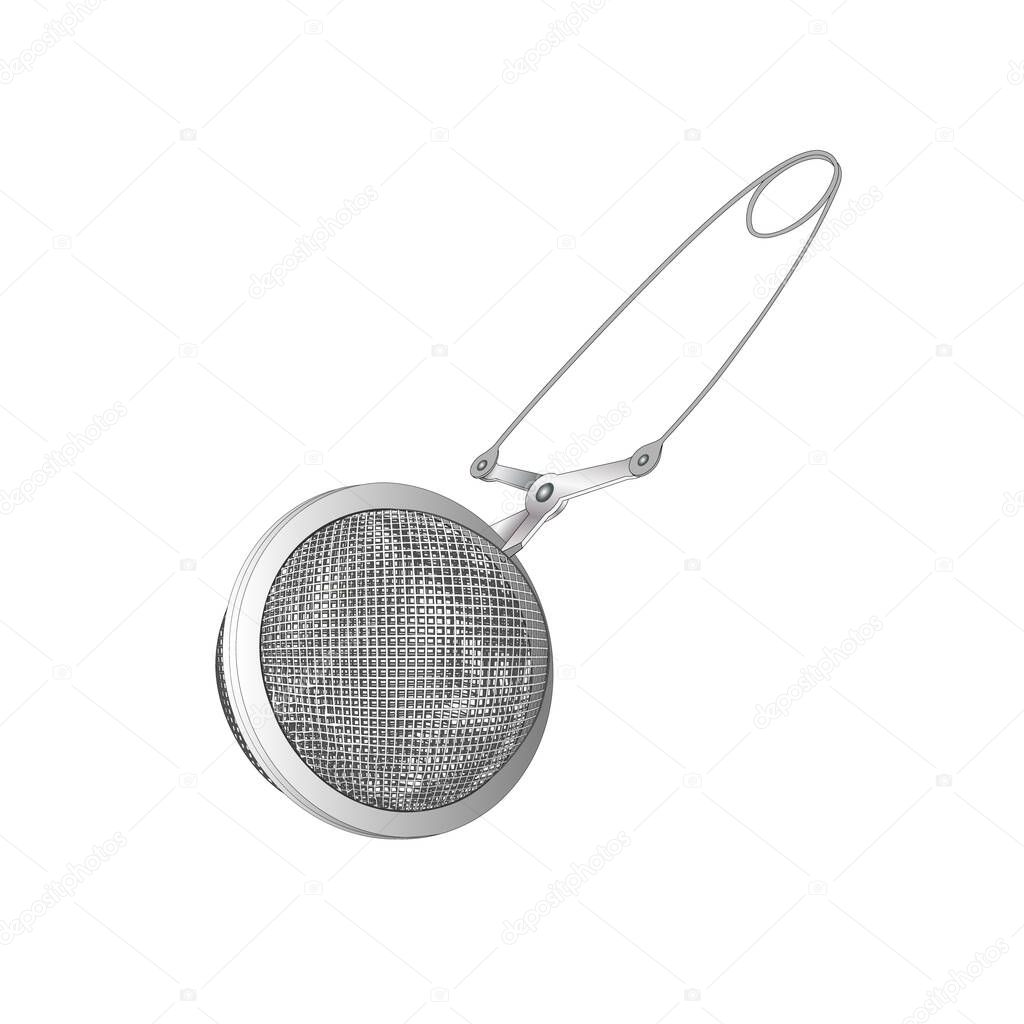 Realistic Tea strainers. Silver object isolated. Vector illustration