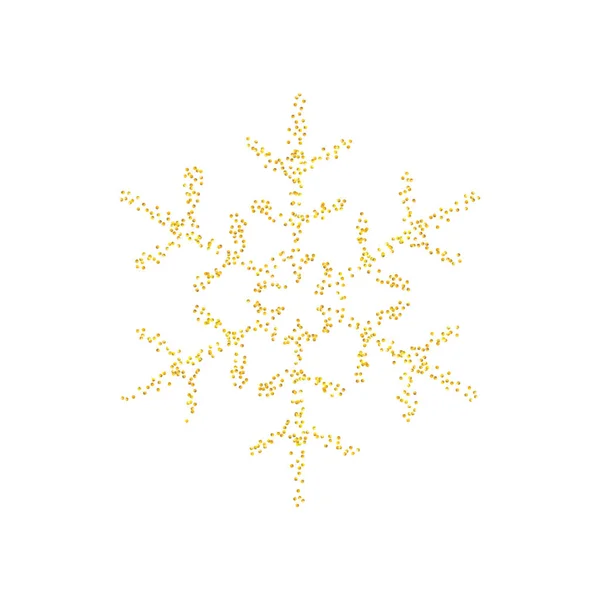 Посыпанные Крошки Золотая Текстура Снежинка Значок Изолирован Белом Фоне Золотая — стоковый вектор