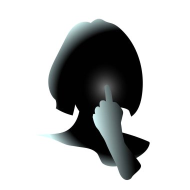 Close-up, girl hand pick your nose. Head filled and It may be because of flu virus. Behavior uncivilized adult. Female face, cleaning and hygiene. Vector art drawing illustration disgusting thing. clipart