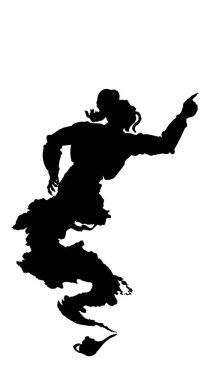 Beyaz arka planda izole edilmiş Arap cini lamba siyah silueti. Doğu masallarının kahramanının ana hatları. Vektör illüstrasyonu Eps 10.