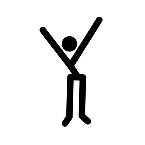 Stabmann Dynamisches Positionsicon Figuren Haltungssymbol Zeichen Piktogramm Isoliert Auf Weißem — Stockvektor