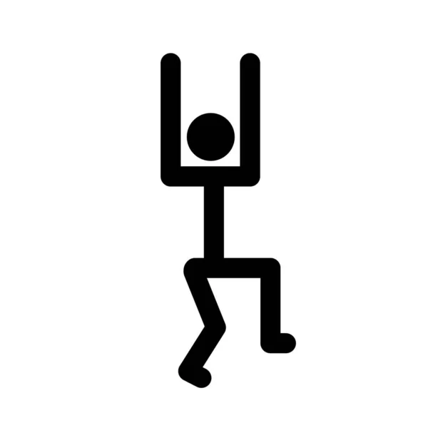 Stick Man Ícone Posição Dinâmico Figuras Símbolo Postura Sinal Pictograma —  Vetores de Stock