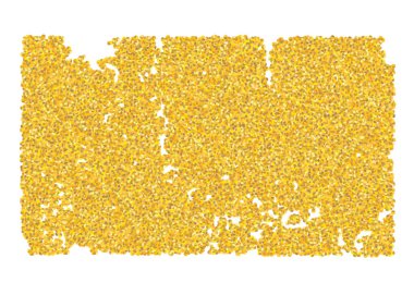 Arkaplan parçalanmış altın dokular. Beyaz arka plana altın tozu saçılıyor. Soyut parçalar kum tanecikleri veya kum tanecikleri birleştirildi. Vektör pankartı grunge tasarımı. Vintage Eps10.