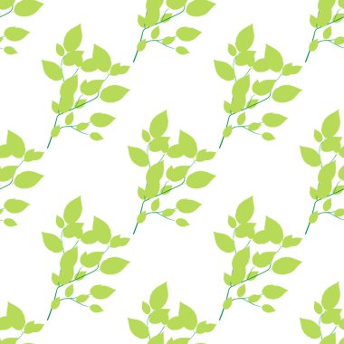 Kusursuz yeşil şube, izole edilmiş Beyaz Arkaplan, Vektör Resimleri.