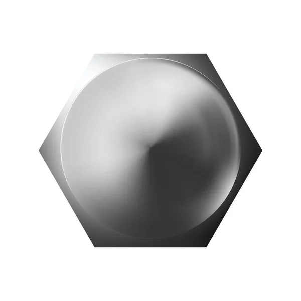 Realistischer Schraubenkopf Aus Metall Glänzende Kappe Verdreht Der Oberfläche Isoliert — Stockvektor