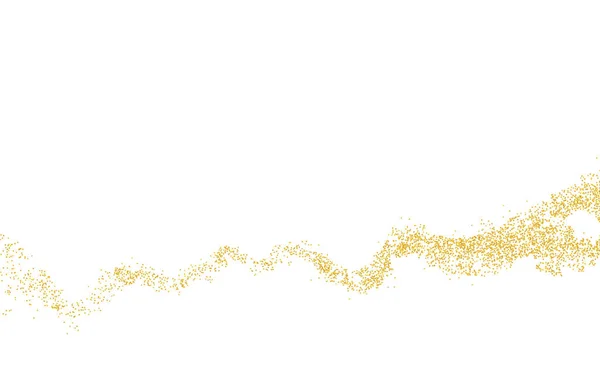 Striscia Ondulata Orizzontale Cosparsa Briciole Consistenza Dorata Sfondo Polvere Oro — Vettoriale Stock
