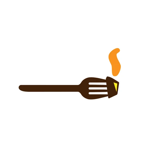 Fork Icône Abstraite Dans Style Diner Vapeur Nourriture Chaude Vecteur — Image vectorielle