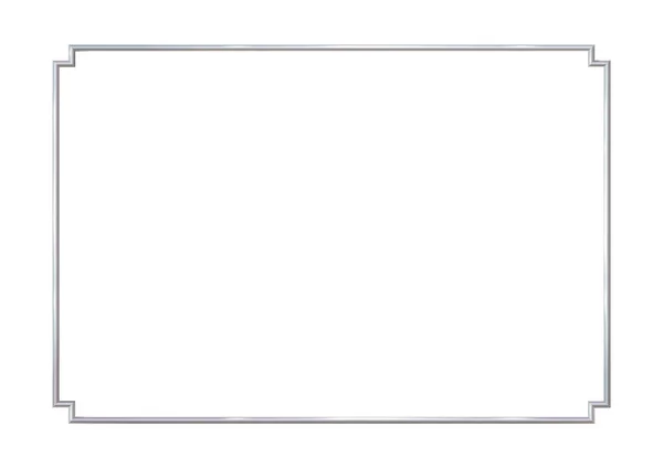 Rectángulo Realista Marco Metal Plata Con Esquinas Invertidas Delgado Sobre — Archivo Imágenes Vectoriales