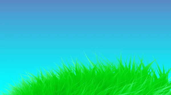 Erba Verde Prato Sfondo Modello Confine Cielo Blu Primavera Estate — Vettoriale Stock