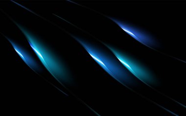 Asgari koyu mavi arkaplan soyut vektör çizimi. Parlak, solgun bir sanat. Sönük ışık parçalarının nüansları. Kopya alanı olan kırmızı çizgili kavisli boşanmalar. Eps 10.