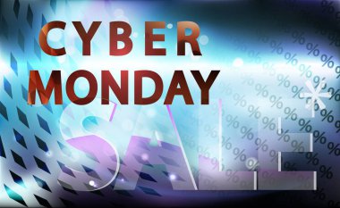 Pazartesi siber etkinliği için teknoloji satışı afişi. Satış promosyonun için vektör sanatı. E-pazarlamaya girmek için klavye. Klavyeye basınca her şey vektör illüstrasyonuna dönüşecek..