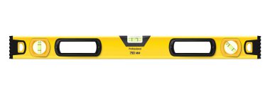 Bubble tool, realistic yellow construction level isolated on white background. Ruler building and engineering equipment. Vector illustration Eps 10. clipart
